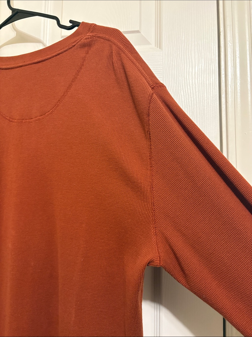 Saddlebred Long Sleeve Henley in Rust‎ Brown - Picture 11 of 12